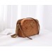 Gucci Brown GG Marmont Velvet Small Shoulder Bag