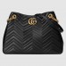 ‎Gucci Black GG Marmont Medium Shopping Bag