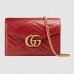 Gucci Red GG Marmont Matelasse Chain Mini Bag