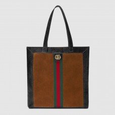 Gucci Brown Ophidia Suede Large Tote Bag