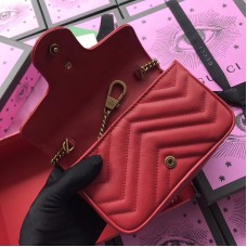 Gucci Red GG Marmont Matelasse Super Mini Bag