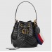 Gucci Black GG Marmont Bucket Bag