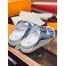 Louis Vuitton LV Trainer Mules In Silver Metallic Leather Louis Vuitton LV Trainer Mules In Silver Metallic Leather