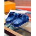 Louis Vuitton LV Trainer Mules In Blue Suede Leather Louis Vuitton LV Trainer Mules In Blue Suede Leather