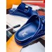 Louis Vuitton LV Trainer Mules In Blue Suede Leather Louis Vuitton LV Trainer Mules In Blue Suede Leather