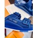 Louis Vuitton LV Trainer Mules In Blue Suede Leather Louis Vuitton LV Trainer Mules In Blue Suede Leather
