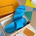 Louis Vuitton Waterfront Mules In Blue Monogram Rubber Louis Vuitton Waterfront Mules In Blue Monogram Rubber