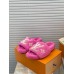 Louis Vuitton Paseo Flat Comfort Mules In Pink Shearling Louis Vuitton Paseo Flat Comfort Mules In Pink Shearling