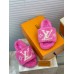 Louis Vuitton Paseo Flat Comfort Mules In Pink Shearling Louis Vuitton Paseo Flat Comfort Mules In Pink Shearling