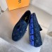 Louis Vuitton LV Driver Moccasin In Blue Monogram Suede Leather Louis Vuitton LV Driver Moccasin In Blue Monogram Suede Leather