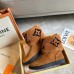 Louis Vuitton Snowdrop Flat Ankle Boots In Brown Suede with Shearling
