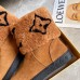 Louis Vuitton Snowdrop Flat Ankle Boots In Brown Suede with Shearling