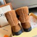 Louis Vuitton Snowdrop Flat Ankle Boots In Brown Suede with Shearling