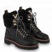 Louis Vuitton Black Territory Flat Ranger Boots with Shearling Louis Vuitton Black Territory Flat Ranger Boots with Shearling