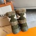 Louis Vuitton Snowdrop Flat Ankle Boots In Khaki Suede with Shearling Louis Vuitton Snowdrop Flat Ankle Boots In Khaki Suede with Shearling
