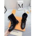 Louis Vuitton Territory Flat Ranger Boots In Black Leather with Wool Louis Vuitton Territory Flat Ranger Boots In Black Leather with Wool