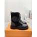 Louis Vuitton Territory Flat Ranger Boots In Black Leather with Wool Louis Vuitton Territory Flat Ranger Boots In Black Leather with Wool