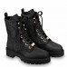 Louis Vuitton Territory Flat Ranger Boots In Black Leather with Wool Louis Vuitton Territory Flat Ranger Boots In Black Leather with Wool