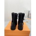 Louis Vuitton Territory Flat Ranger Boots In Black Leather with Wool Louis Vuitton Territory Flat Ranger Boots In Black Leather with Wool