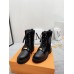 Louis Vuitton Territory Flat Ranger Boots In Black Leather with Wool Louis Vuitton Territory Flat Ranger Boots In Black Leather with Wool