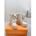 Louis Vuitton Territory Flat Ranger Boots In Cream Leather with Wool Louis Vuitton Territory Flat Ranger Boots In Cream Leather with Wool