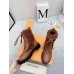 Louis Vuitton Territory Flat Ranger Boots In Brown Leather with Wool Louis Vuitton Territory Flat Ranger Boots In Brown Leather with Wool