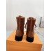 Louis Vuitton Territory Flat Ranger Boots In Brown Leather with Wool Louis Vuitton Territory Flat Ranger Boots In Brown Leather with Wool