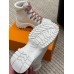Louis Vuitton Ruby Flat Ranger Boots In White Leather Louis Vuitton Ruby Flat Ranger Boots In White Leather