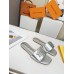 Louis Vuitton Shake Flat Mules In Silver Metallic Lambskin Louis Vuitton Shake Flat Mules In Silver Metallic Lambskin