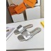 Louis Vuitton Shake Flat Mules In Silver Metallic Lambskin Louis Vuitton Shake Flat Mules In Silver Metallic Lambskin