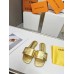Louis Vuitton Shake Flat Mules In Gold Metallic Lambskin Louis Vuitton Shake Flat Mules In Gold Metallic Lambskin