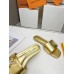 Louis Vuitton Shake Flat Mules In Gold Metallic Lambskin Louis Vuitton Shake Flat Mules In Gold Metallic Lambskin