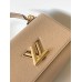 Louis Vuitton Twist One Handle PM Bag In Greige Leather M57214 Louis Vuitton Twist One Handle PM Bag In Greige Leather M57214