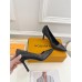 Louis Vuitton Signature Pumps in Black Leather with Monogram Canvas