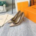 Louis Vuitton Signature Pumps in Nude Leather with Monogram Canvas Louis Vuitton Signature Pumps in Nude Leather with Monogram Canvas