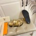 Louis Vuitton Bom Dia Comfort Mules In Gold Metallic Leather Louis Vuitton Bom Dia Comfort Mules In Gold Metallic Leather