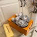 Louis Vuitton Bom Dia Comfort Mules In Silver Metallic Leather Louis Vuitton Bom Dia Comfort Mules In Silver Metallic Leather