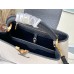 Louis Vuitton Capucines MM Bag in Canvas with Black Leather M59872 Louis Vuitton Capucines MM Bag in Canvas with Black Leather M59872