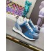 Louis Vuitton Women's Run Away Sneakers In Blue Monogram Denim