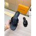 Louis Vuitton LV Isola Flat Slides In Black Calfskin Louis Vuitton LV Isola Flat Slides In Black Calfskin