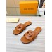Louis Vuitton LV Isola Flat Slides In Brown Calfskin Louis Vuitton LV Isola Flat Slides In Brown Calfskin