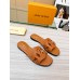 Louis Vuitton LV Isola Flat Slides In Brown Calfskin Louis Vuitton LV Isola Flat Slides In Brown Calfskin