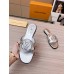 Louis Vuitton LV Isola Flat Slides In Silver Metallic Leather