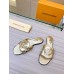 Louis Vuitton LV Isola Flat Slides In Gold Metallic Leather Louis Vuitton LV Isola Flat Slides In Gold Metallic Leather