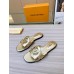 Louis Vuitton LV Isola Flat Slides In Gold Metallic Leather Louis Vuitton LV Isola Flat Slides In Gold Metallic Leather