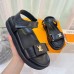 Louis Vuitton LV Sunset Comfort Flat Sandals In Black Leather Louis Vuitton LV Sunset Comfort Flat Sandals In Black Leather
