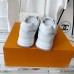 Louis Vuitton Men's Run Away Sneakers in White Damier-embossed Leather Louis Vuitton Men's Run Away Sneakers in White Damier-embossed Leather