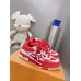 Louis Vuitton LV Skate Sneakers in Red Mix Materials Louis Vuitton LV Skate Sneakers in Red Mix Materials