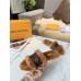 Louis Vuitton Lock It Flat Mules in Mink Fur with Monogram Canvas Louis Vuitton Lock It Flat Mules in Mink Fur with Monogram Canvas