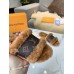Louis Vuitton Lock It Flat Mules in Mink Fur with Monogram Canvas Louis Vuitton Lock It Flat Mules in Mink Fur with Monogram Canvas